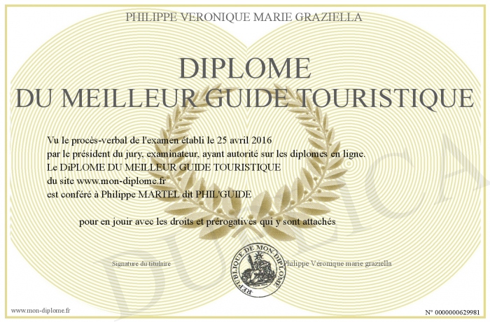 diplome guide touristique